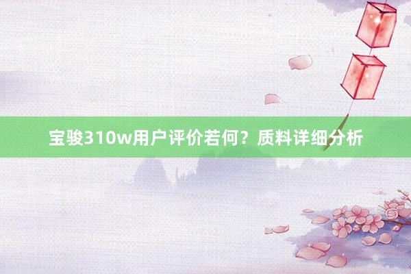宝骏310w用户评价若何？质料详细分析